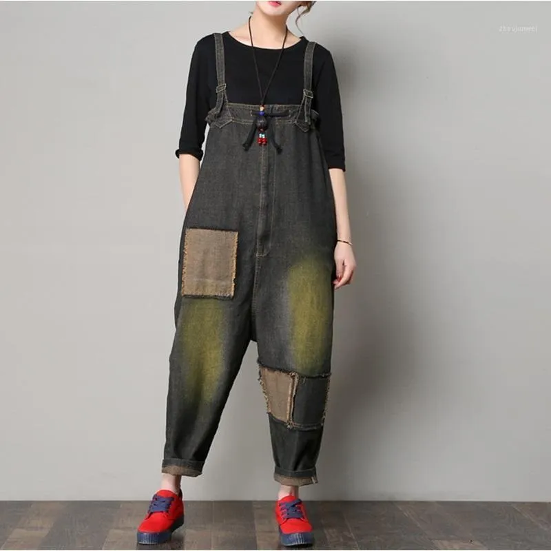 Women's Jumpsuits & Rompers Dungarees Women Jeans Denim Overalls Jumpsuit Female 2021 Chinese Style For TA614