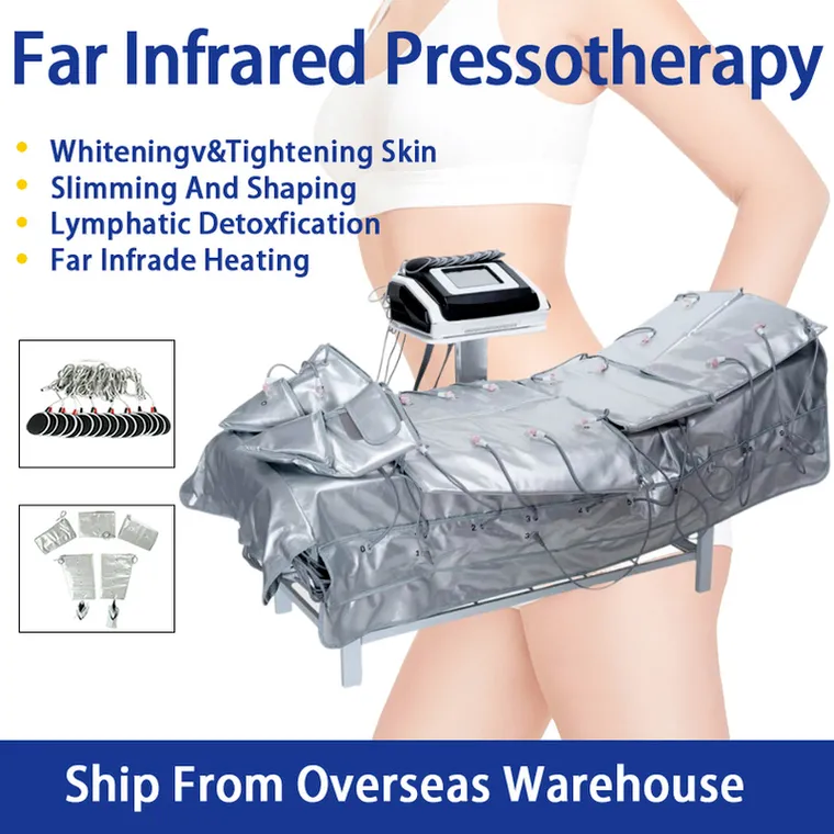 RF Equipment Eu Fast Ship 3 In 1 Far Infrared Light Air Pressure Pressotherapy Body Wrap Sauna Blanket Slimming Detox Lymphatic Drainage Spa Equipment