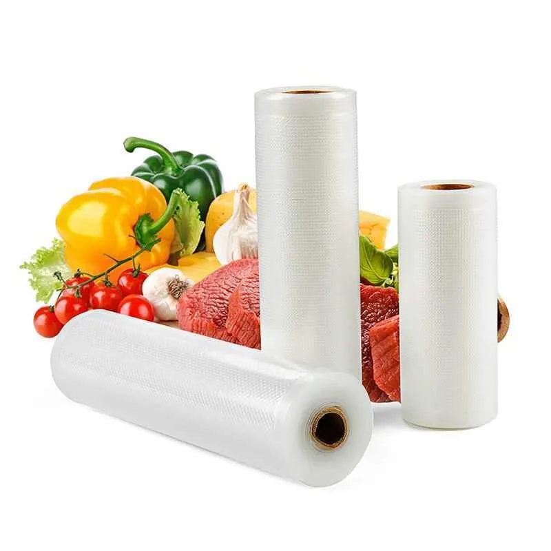 Kitchen Food Plastic Bag Vacuum Sealer Fresh Long Keeping Storage Vacuum Packe12+15+20+25+30cm*500cm Rolls/Lot H0902