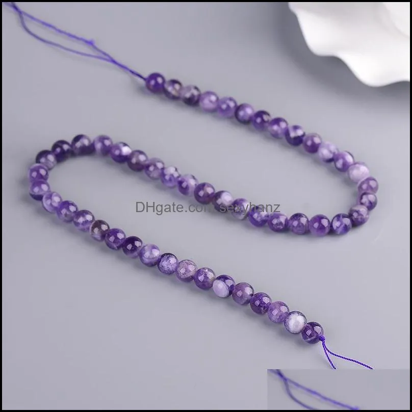 Other 39CM Natural Amethystine Beads Strand Feb. Birthstone Pisces Crystal Bead 6mm/8mm TSB0368