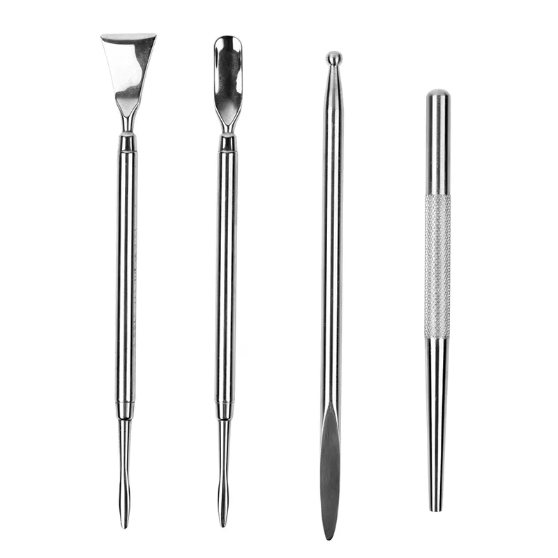 Silver DAB rostfritt stålverktyg Plockning Olja Dabber 120-142mm för torr Heb-förångare Wax Atomizer Damp Pen Kit PK Titanium Tool