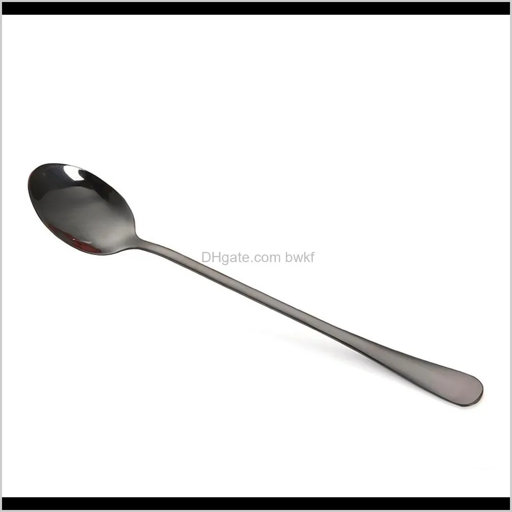 2020 new vacuum plating stainless steel coffee spoon long handle tea spoons kitchen hot drinking flatware