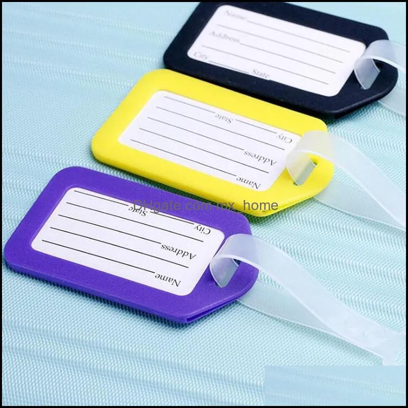 PVC Plastic Luggage Tag Holder Labels Strap Name Address ID Suitcase Bag Baggage Travel Luggage label boarding pass
