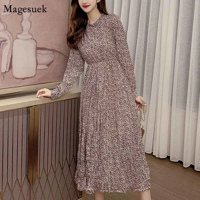 ワンピース Herlipto Autumn Floral Chiffon Dress Autumn Floral Print Chiffon Dress: Long Sleeve Empire Waist