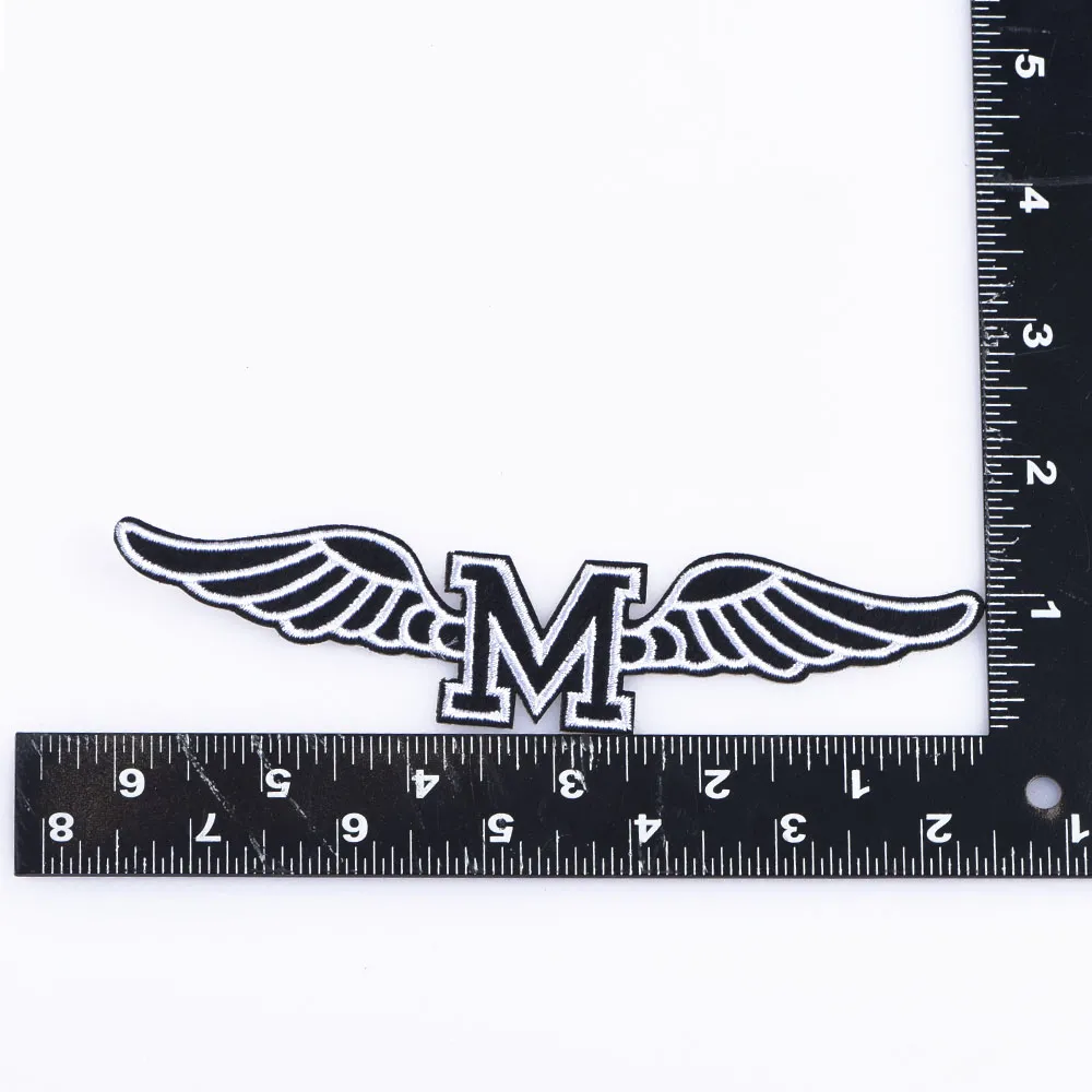 Stock or customize personalized wing letters embroidered patches for clothing