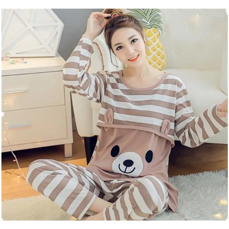 Compra Lactancia Materna Pijamas Conjuntos Algodón Embarazo Mujeres Ropa De  Dormir De Manga Larga Arriba + Pantalones Nightgown D0077 Barato | Entrega  Rápida Y Calidad | Es.Dhgate