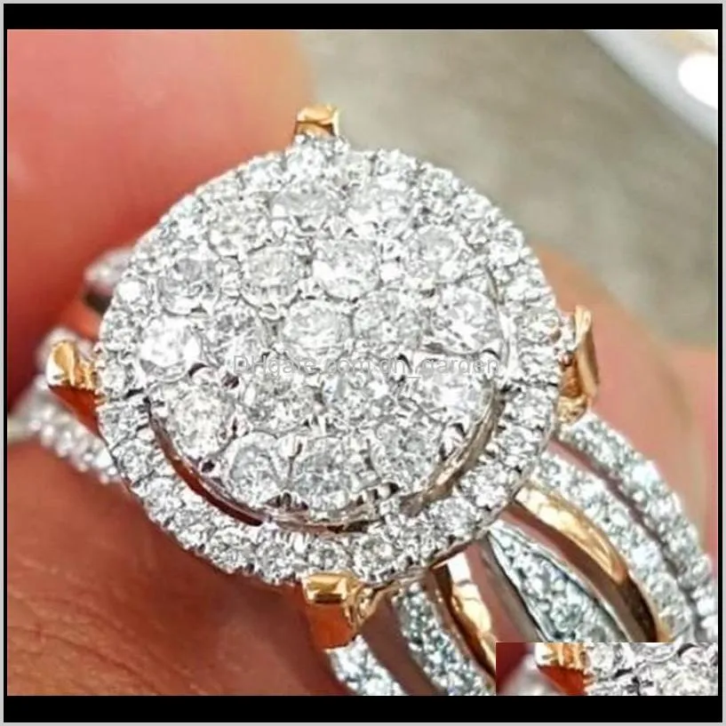 Unique Style Female Small Zircon Stone Ring Luxury Big Gold Color Engagement Ring Cute Fashion Wedding Finger Rings For Women
