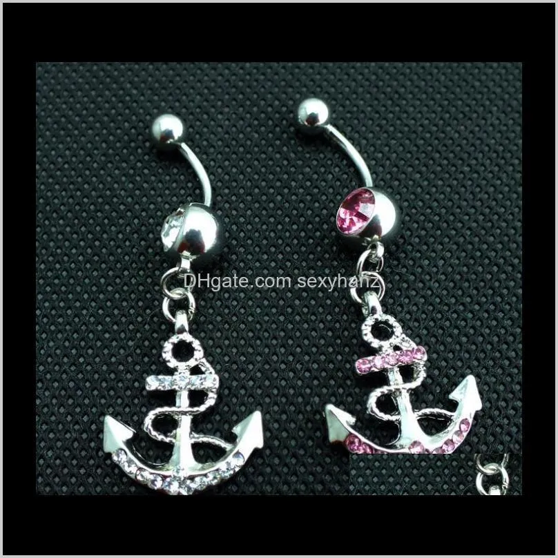 D0438 The anchor style Belly Button Navel Rings mix colors navel belly ring ,body piercing jewelry