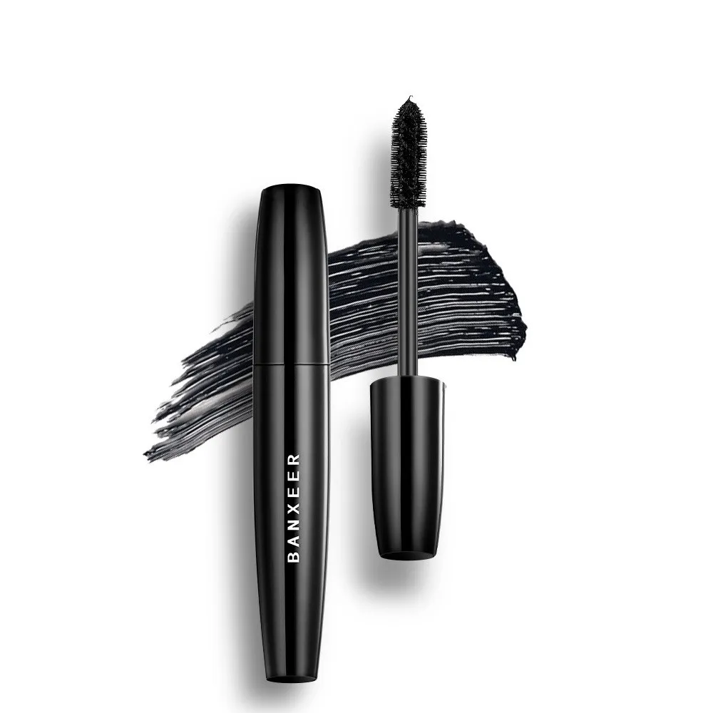 BANXEER Mascara 4D Volume Soffice Fibra di Seta Ciglia Impermeabile Spessa Estensione Curling Ciglia Scolpire occhi neri