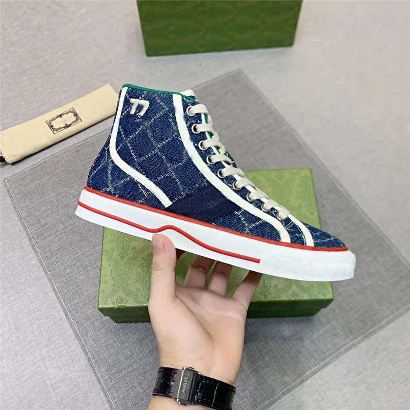 Designer Luxury Casual Shoes Tennis 1977 Classic Canvas High Low Top Shoe Höst Winter Outdoor Denim Gummi Sole Sneakers med O