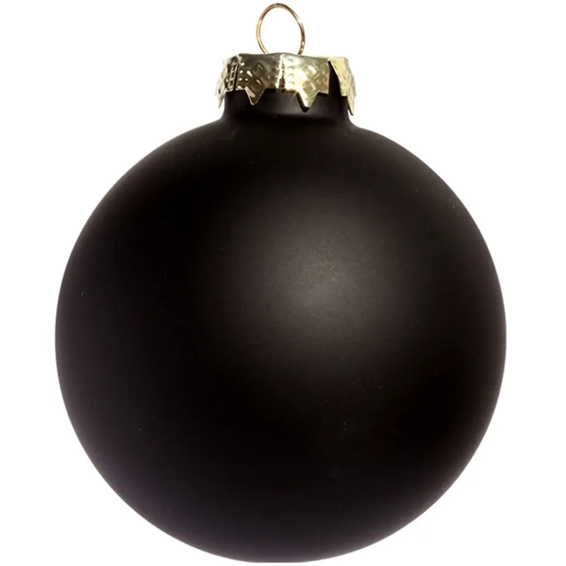 Promotie - 5 stks / Pak, Home Event Party Christmas Xmas Decoratie Ornament 80mm Geschilderd Zwart Glass Bauble Ball Matte 211019