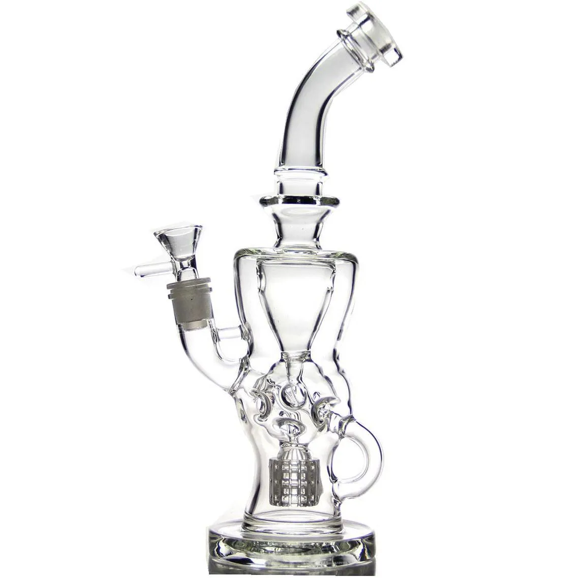 Bong en verre fonctionnel FTK Recycler torus narguilés fabuleux oeuf fumer conduite d'eau dab plate-forme pétrolière matrice perc sdf exosphère monde faber verres à billes joint 14,4 mm