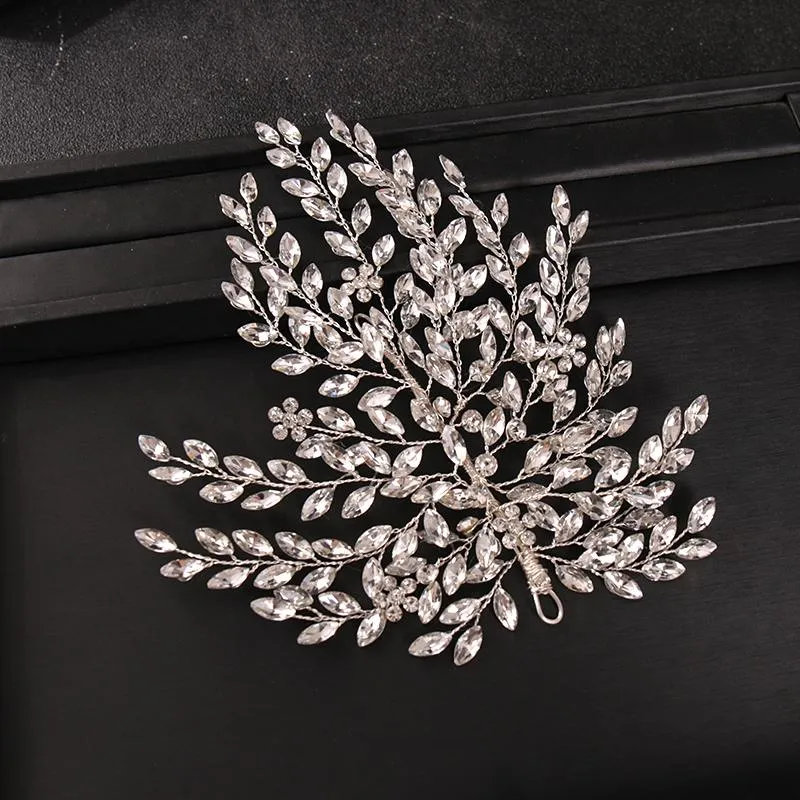 Haarspangen Haarspangen voller Kristall Strass Baum Tiara Stirnbänder für Hochzeit Zubehör Silber Farbe Luxus Frauen Haarbänder handgefertigt Vin
