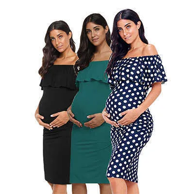 Ruffle Off Shoulder Maternity Photoshoot Dresses Flipkart Women