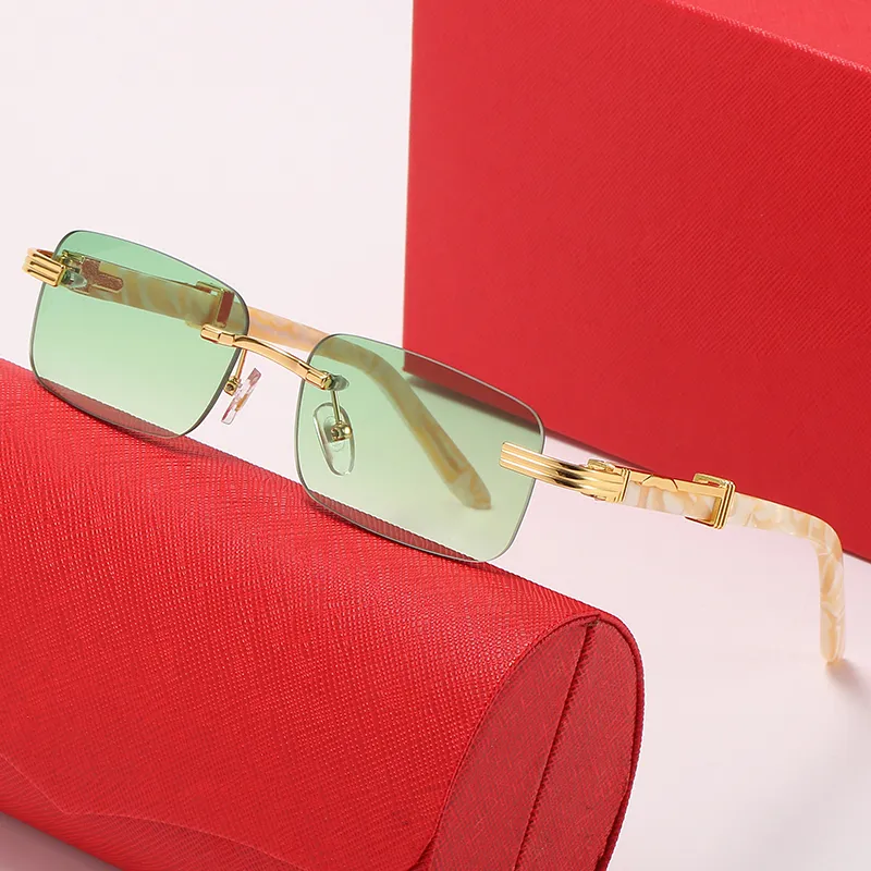 Luxury Designer Rimless Sunglasses Mens For Men And Women With Gold Metal Frames And Rectangular Rimless Wood Shape Eyewear From Sunglassesluxu 16.58 DHgate.Com