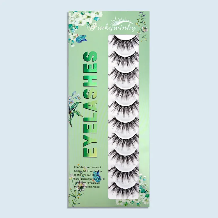 10 paren 3D Mink Washes Natural False Wimpers Dramatische Volume Fake Lash Make-up Wimper Extension Silk Eyelashes