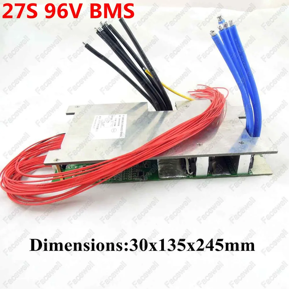 Wysokiej jakości BMS 27s 96 V Littruim LI-ION / Polimer Bateria Pack 200a Current Inteligentny obwód płytki ochrony PCB do baterii 96V