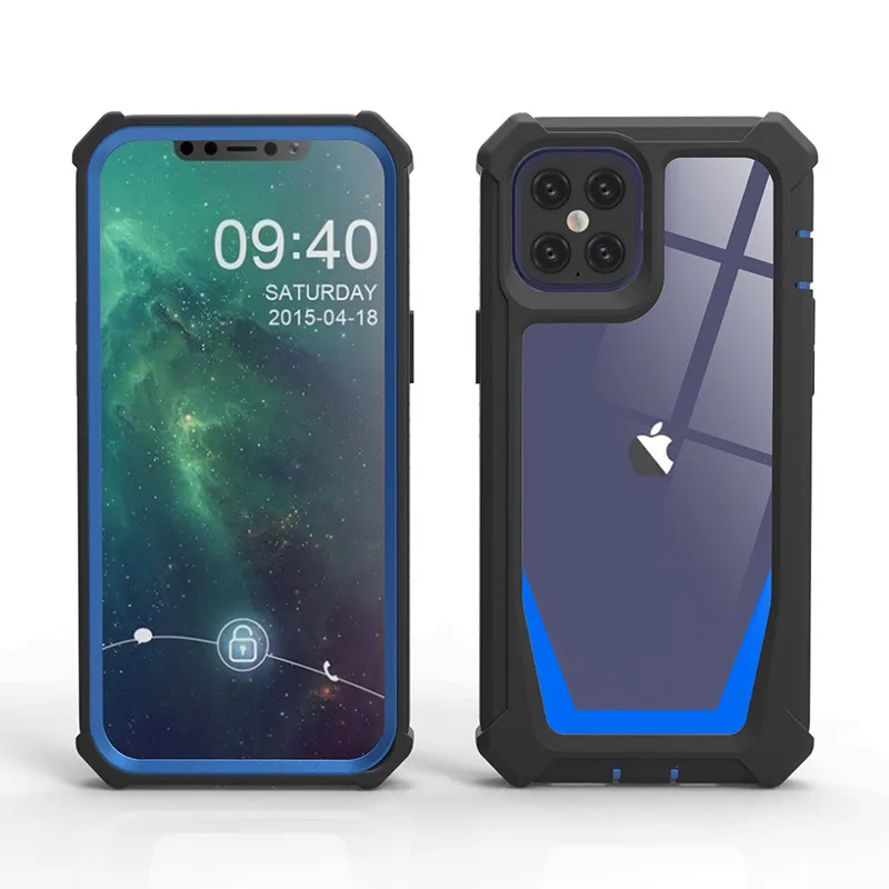 2 in 1 Telefoon Case Vier Hoek Anti Fall Shockproof TPU PC Back Cover Mobiele Telefoon Gevallen voor iPhone 13 12 11 Pro 6 7 8 Plus XS MAX XR en Samsung Galaxy S21 S20 Opmerking 10 20 Ultra MQ50