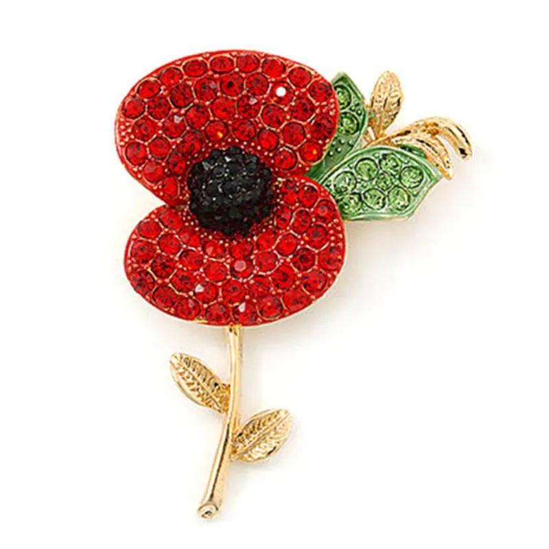 seaunderty Pins Brooches 2022 Red Color Zinc Alloy Fashion Poppy and for UK Remembrance Day Gift Seau22