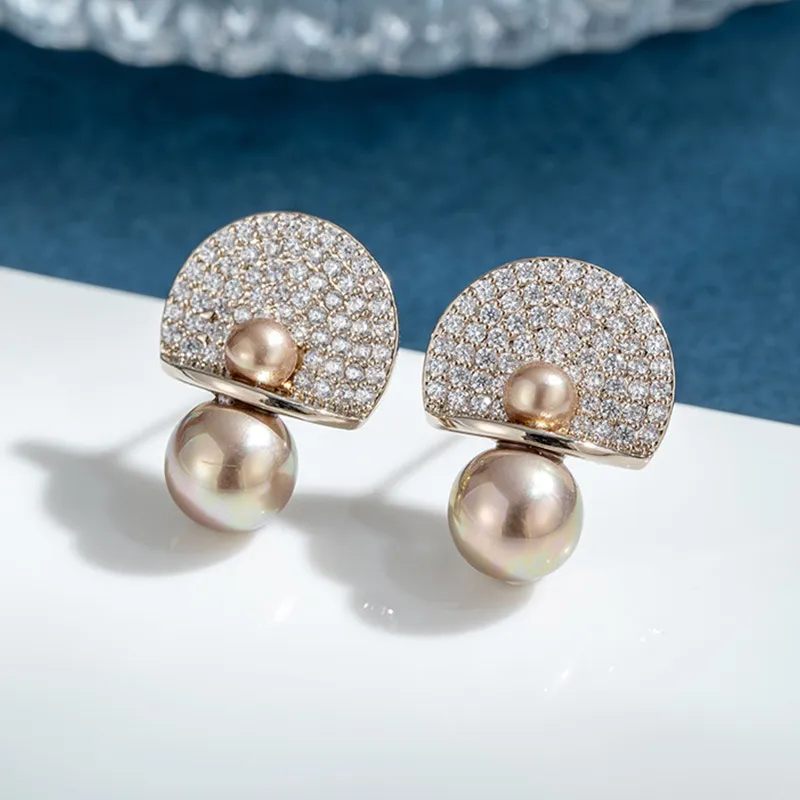 Bijoux de charme Plaqué or véritable 925 argent aiguille géométrie ensemble diamant perle boucles d'oreilles pendentif est porte tempérament web célébrité art fan
