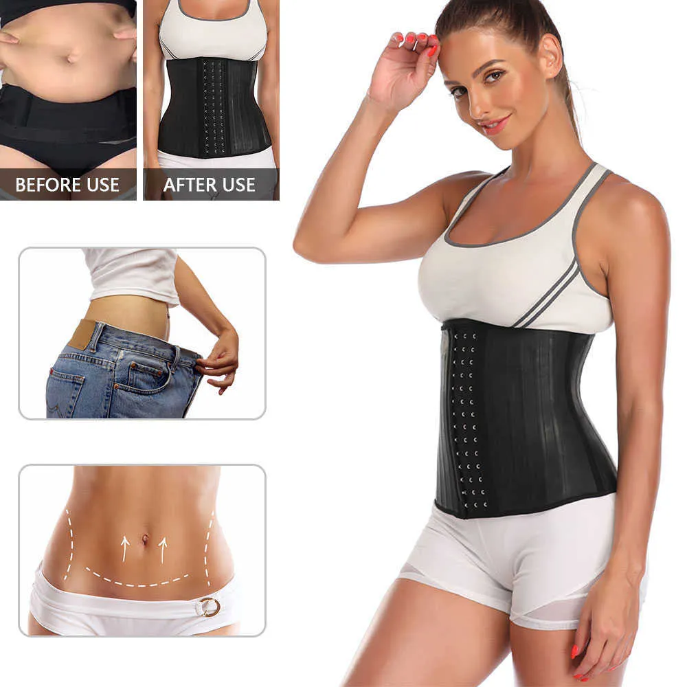 Latex taille formateur corps Shaper Spandex taille haute Cincher bouton ceinture Corset ventre minceur ceinture ventre réductoras sous-vêtements