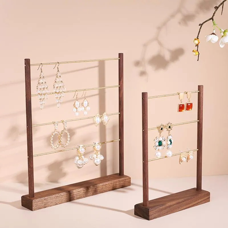 Necklace Earring Wood Jewelry Display Stands Boho Organizer Storage Rack  Large Space Ring Bracelet Watch Natures Wooden Holders - AliExpress