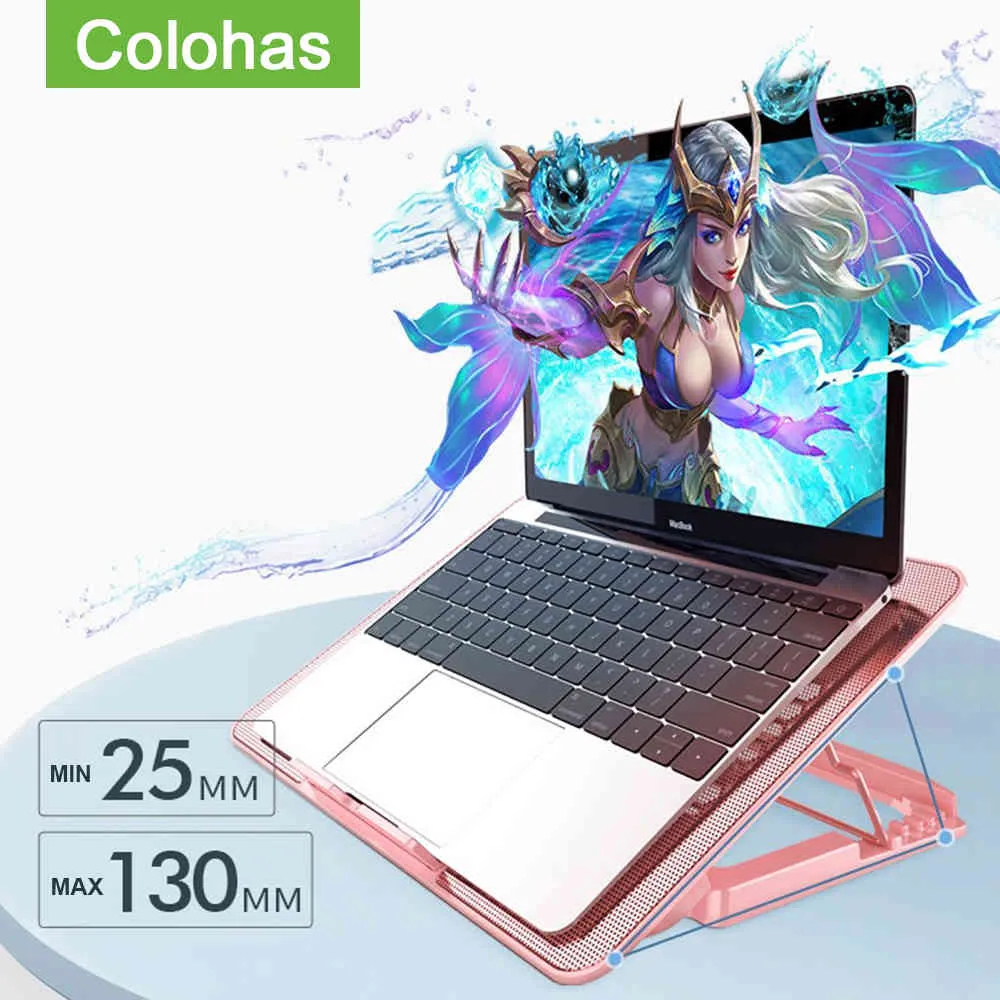Cooler Pad Justerbar Notebook Support med sex fans MacBook Pro Holder Laptop Cooling Stand