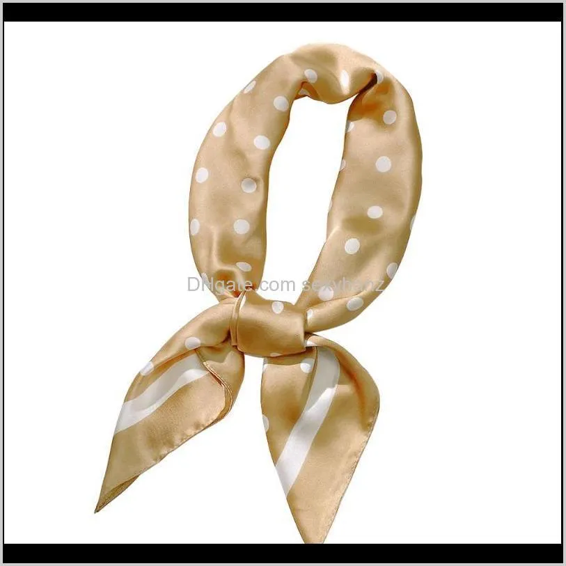 Hotel Polka Dot Office Neck Ring Waiter Daily Fashion Gift Chiffon Elegant Women Square Scarves Casual Soft Smooth Party Spring1