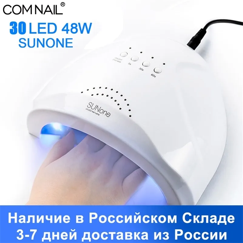 COMNAIL RU Barco 48W Sunone UV Lámpara de uñas LED 30 LED Secado rápido Sensor automático Manicure Herramientas Traje para toda la base de gel Base superior 210608