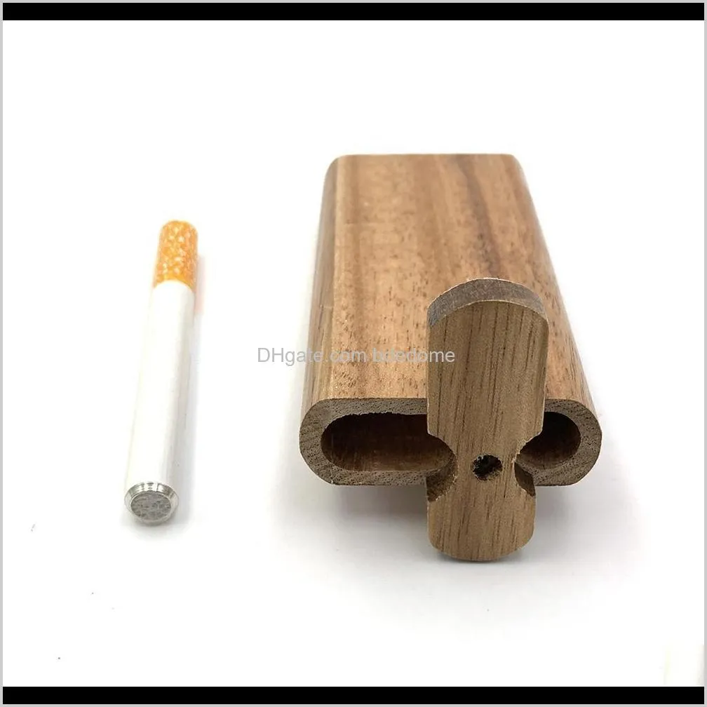 one hitter dugout pipe kit handmade wood dugout with digger aluminium one hitter bat cigarette filters smoking pipes hhb342