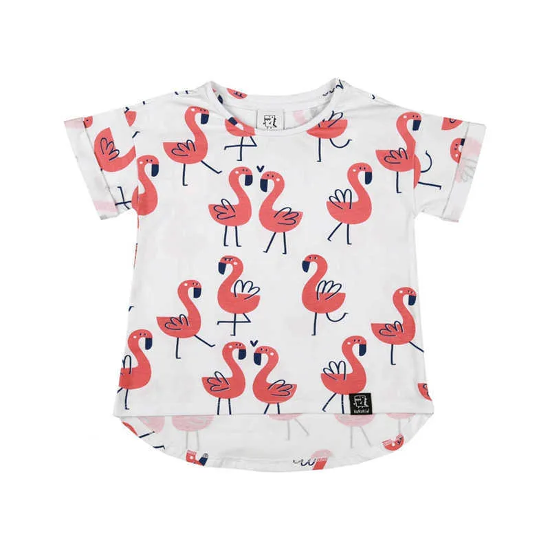 KUKUKID Flamingo Pattern Summer Sleeveless T Shirt For Baby Boys