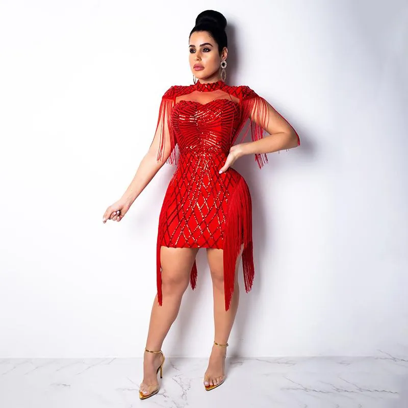 Tassel dress red cheap