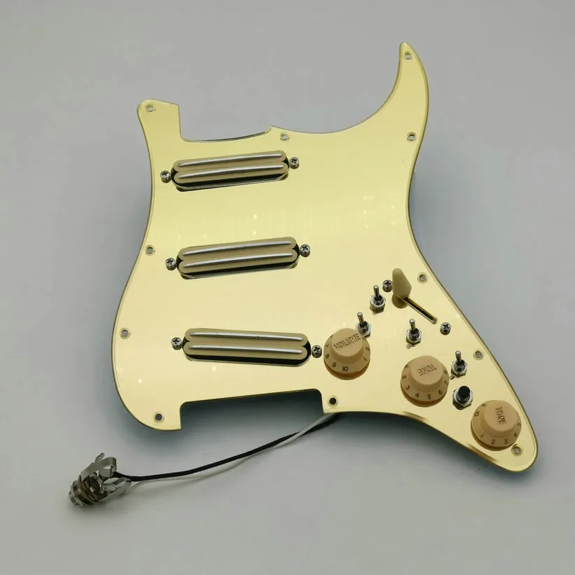 Golden Mirror Guitar Pickups Multifunctional Push Pull Single Cut Switch Humbucker Pickguard
