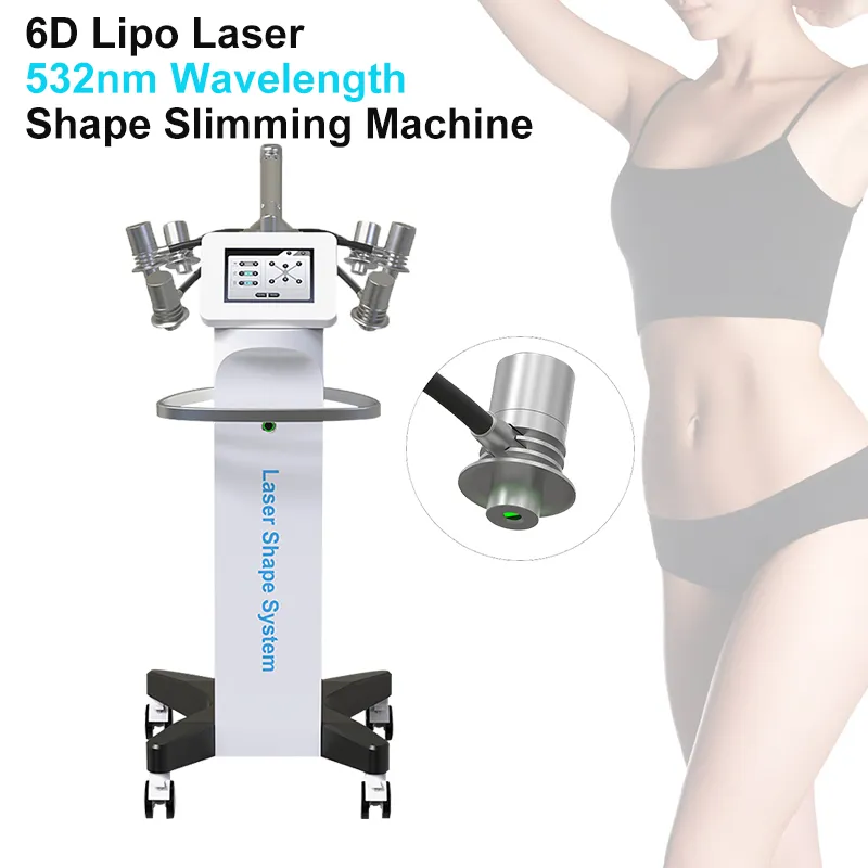 6d Minceur Machine Lipolaser Culotte de Cheval Lipo Laser Abdomen 635NM 532NM緑色と赤い色のレーザースリミングマシン