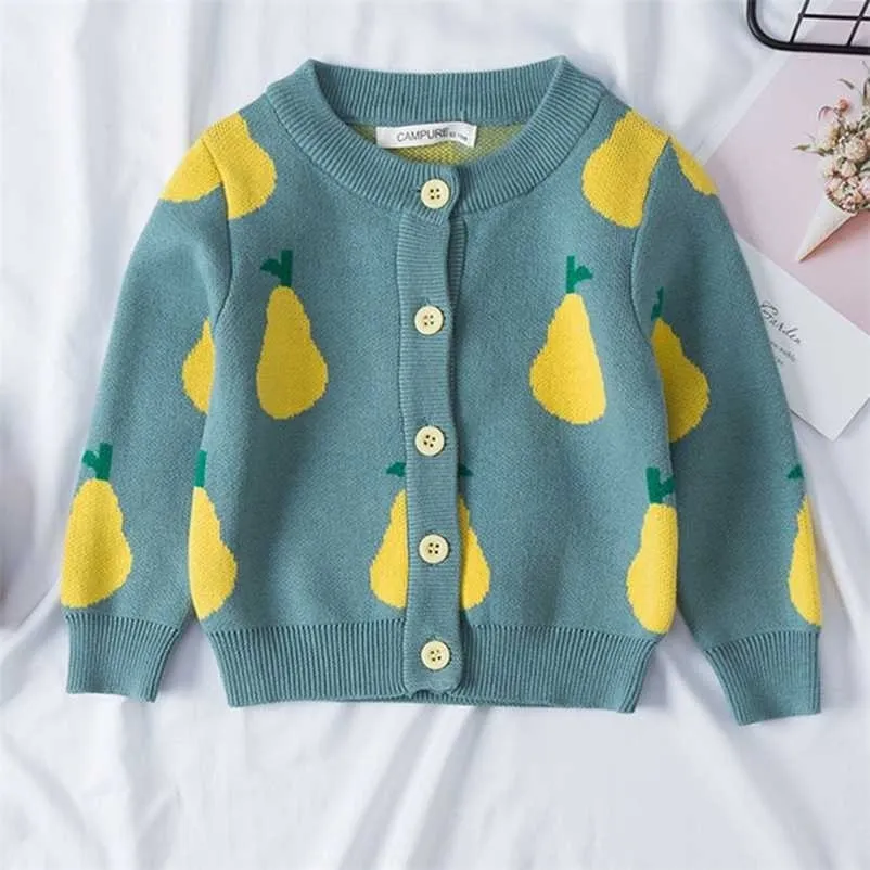 Baby Girls Jacket Sweaters Korea Kids Clothes Spring Autumn Cotton Children Knit Coats Fashion Sweater Boys Cardigan Coat 211204