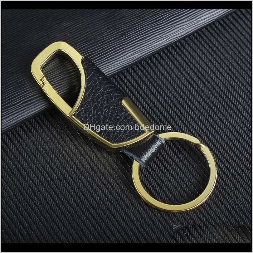 wholesale Fashion Car Keychain Men and Ladies Leather Waist Hanging Key Chain Metal Key Ring Key Holder For Party Gift