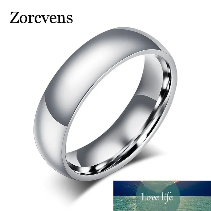 ZORCVENS Nouvelle Mode 6mm Bague de Mariage Classique pour Hommes Femmes Or Argent Couleur Acier Inoxydable Bague de Fiançailles Prix Usine conception experte Qualité Dernier Style