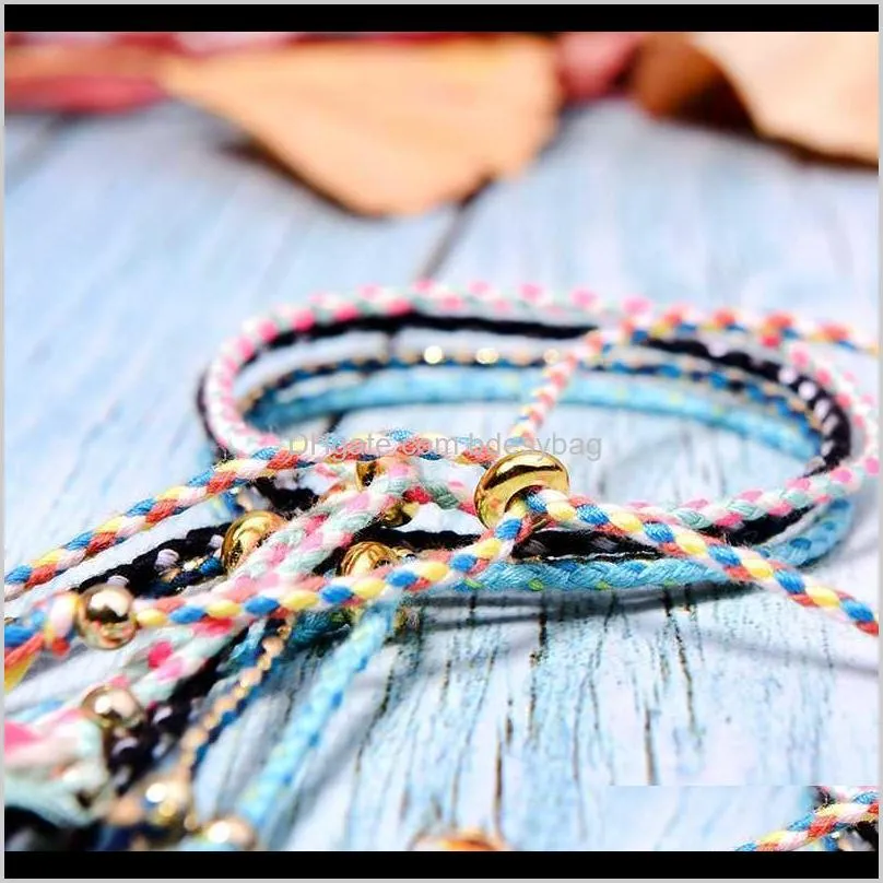 5pcs laconic cotton rope friendship bracelet for women fashion boho handmade charm wrap pulseras femme armband dropshipping