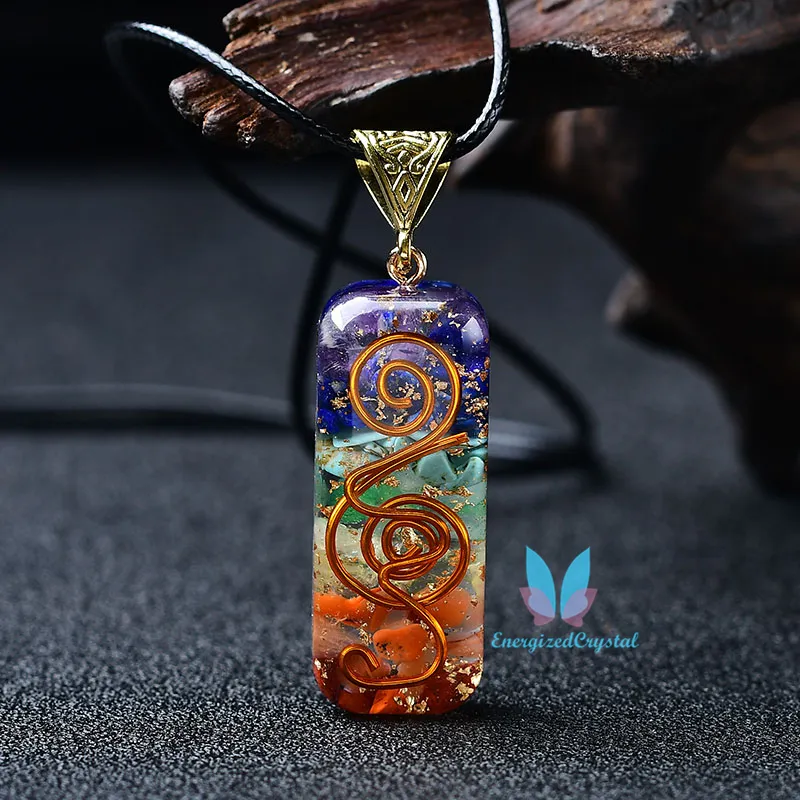 Magnifique collier pendentif 7 Chakra fait à la main pierres de méditation de guérison en cristal