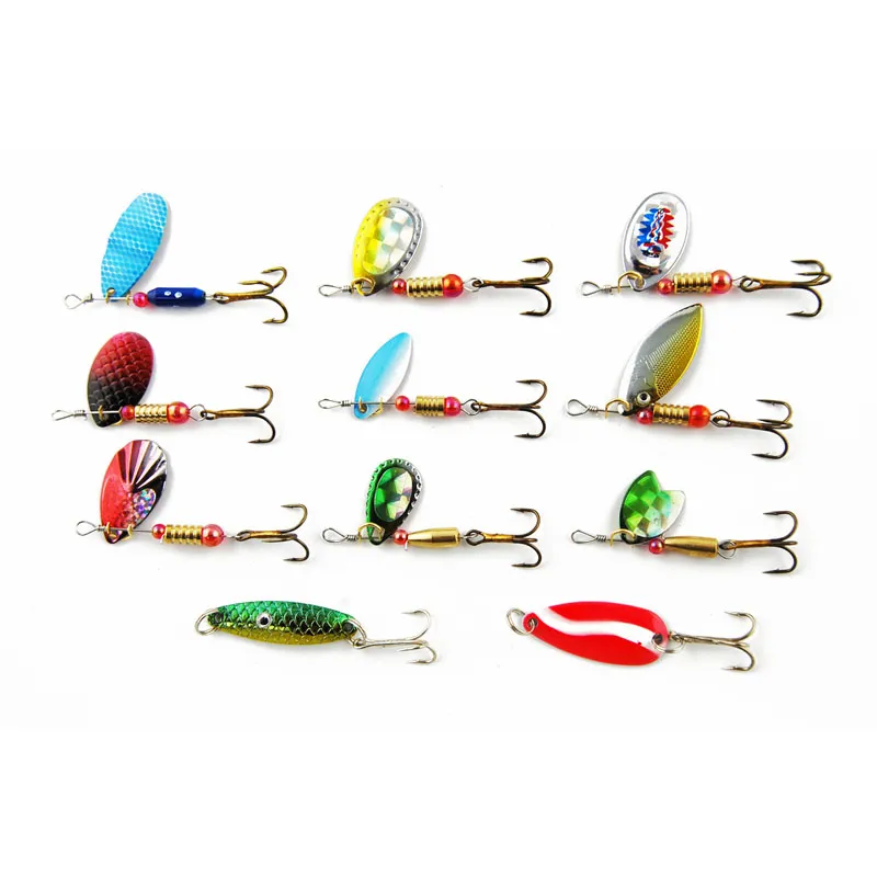 Spinner Baits Swim Lure Kit Set 47 Spoons For Outdoor Fishing