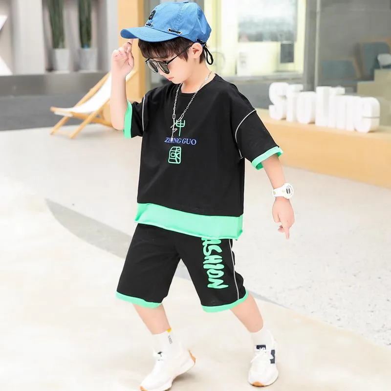 Summer Casual Short And Sweatshirt Set For Teenage Boys Short