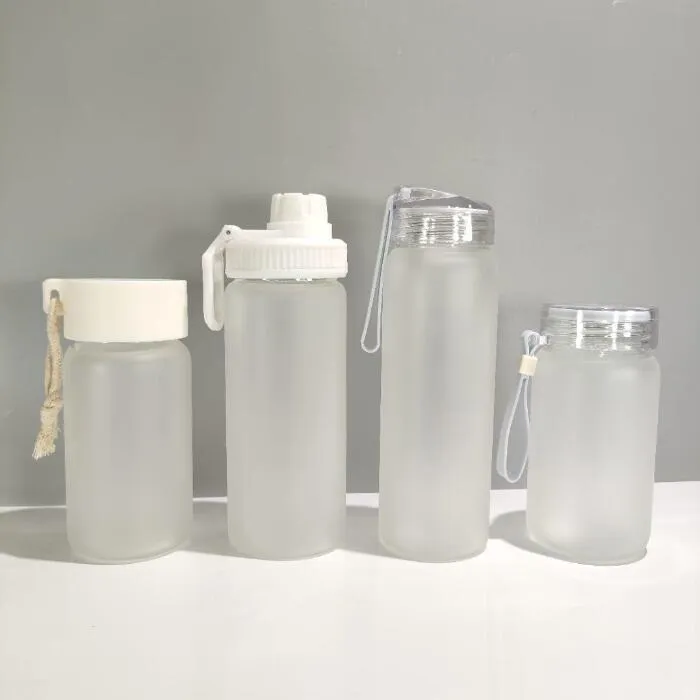 Sublimation Frosted Mugs Matte Glass Water Bottles Transparent Blank Tumbler travel mug