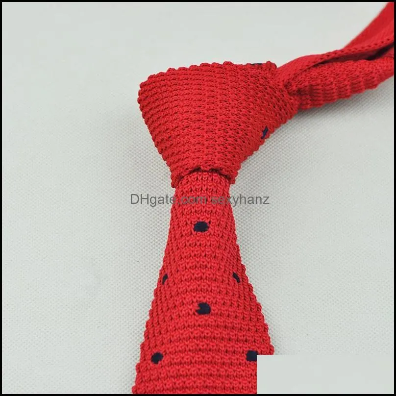 Hot Sale Dot Wool Knitted Ties Embroidered 13 Colors Fashion Neck Ties for Men Adult Pattern Filament Cravater Wedding Mens Tie1