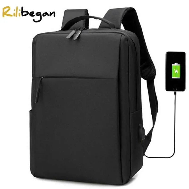 15.6 Inch Laptop Men Backpack Nylon Travel Male Laptop Backpack Usb Charging Computer School Backpacks Waterproof Bag for Men 210929