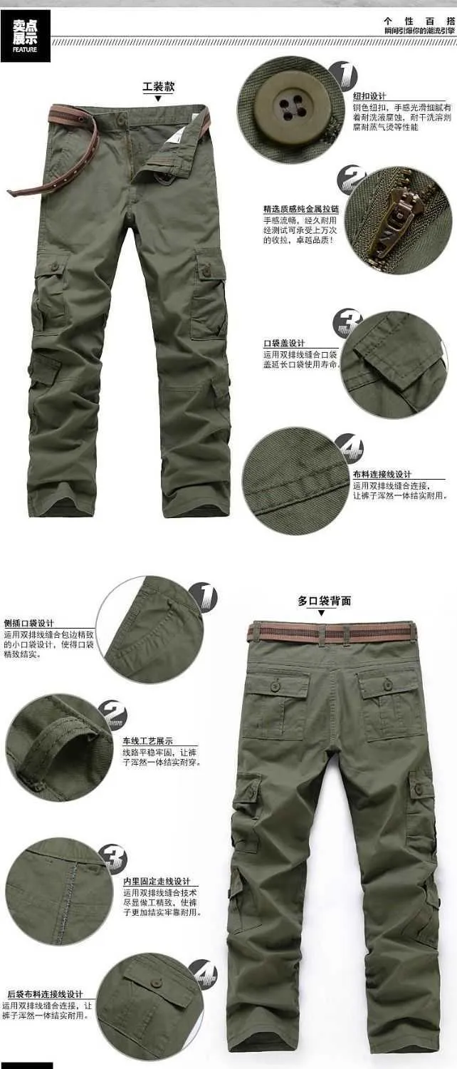 Pants Men American Retro Ribbons High Street Cargo Trousers Loose Spring  Military Elastic Waist Large Size