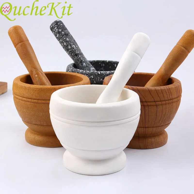 Mortar Pestle Set Spice Resin Pepper Grinder Apotek Herbs Bowl Mill Crusher Kitchen