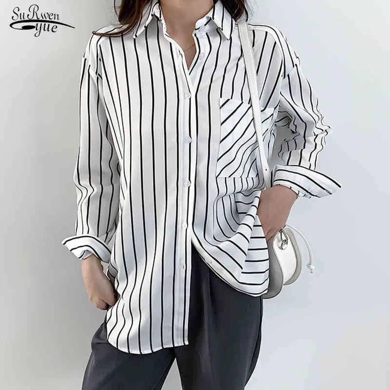 Camicetta Donna A Righe Con Scollo A V, Maniche Lunghe, Leggera E Traspirante, Taglie S-XXL - 3