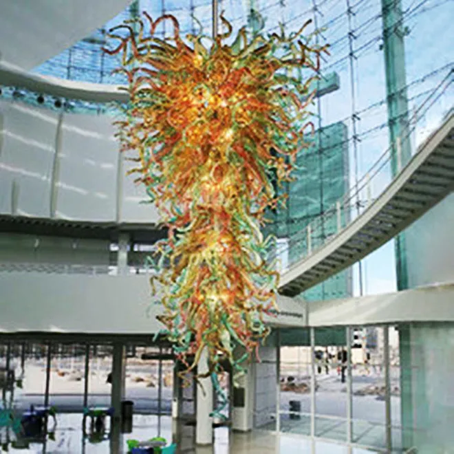 Pendelleuchten, Einkaufszentrum, große Pendelleuchte, farbig, modern, mundgeblasenes Glas, Kronleuchter, Beleuchtung, LED-Lichtquelle, kreative Persönlichkeit, Leuchten, Leuchte – Z