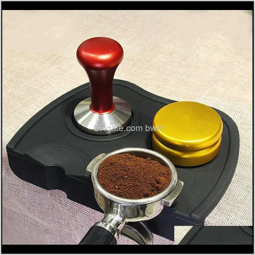 Tampers Coffeeware Kitchen, Dining Bar Home Garden Drop Delivery 2021 Sile Grooved Coffee Non-Slip Italian Anti-Pry Pad Corner MREVERT MRVX7