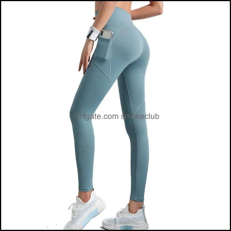 Yoga Outfits Women Leggings Gym Sport Fitness Running Workout Trousers With Two Side Pocket Pantalones